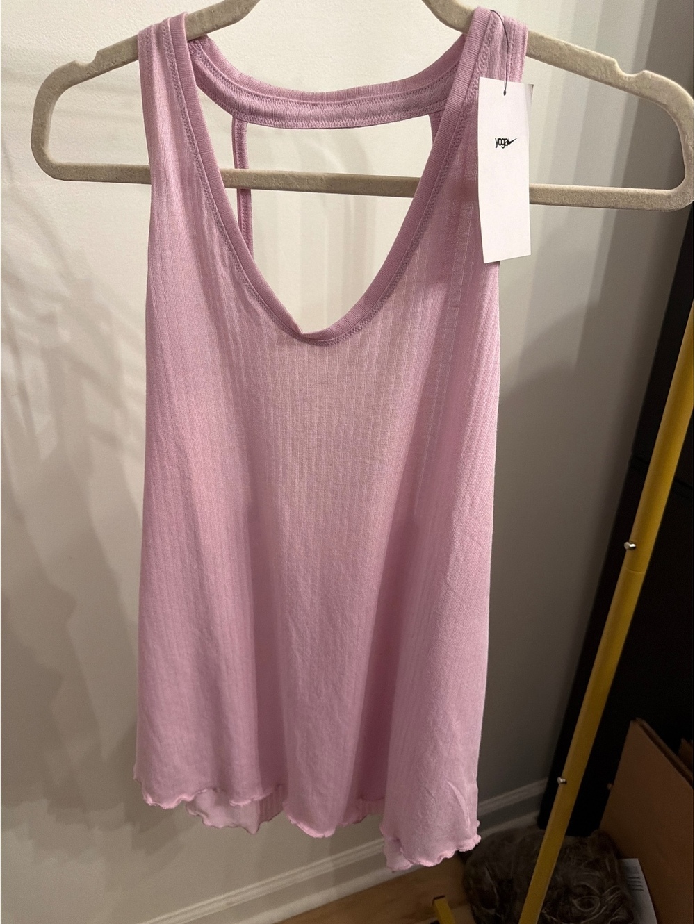 Nike Yoga Women's Light Pink Ribbed Tank Top